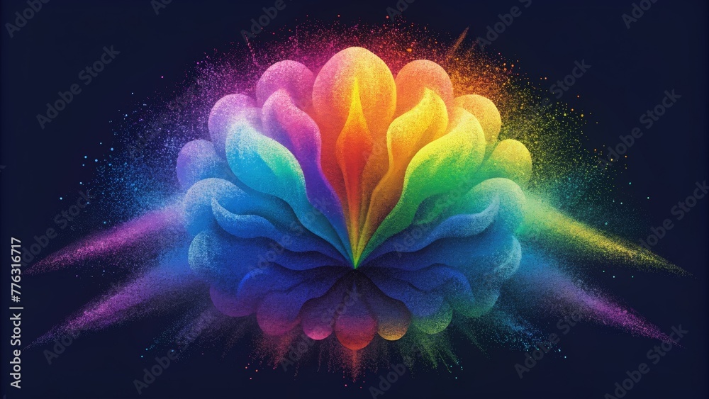 Poster An explosive display of hues like a rainbow detonating in a magnificent display of chromatic beauty.