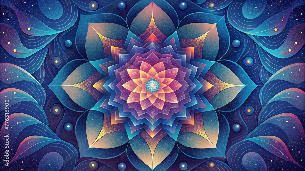 Aufkleber A neverending cascade of kaleidoscopic shapes and patterns reveal themselves creating a hypnotizing visual experience.