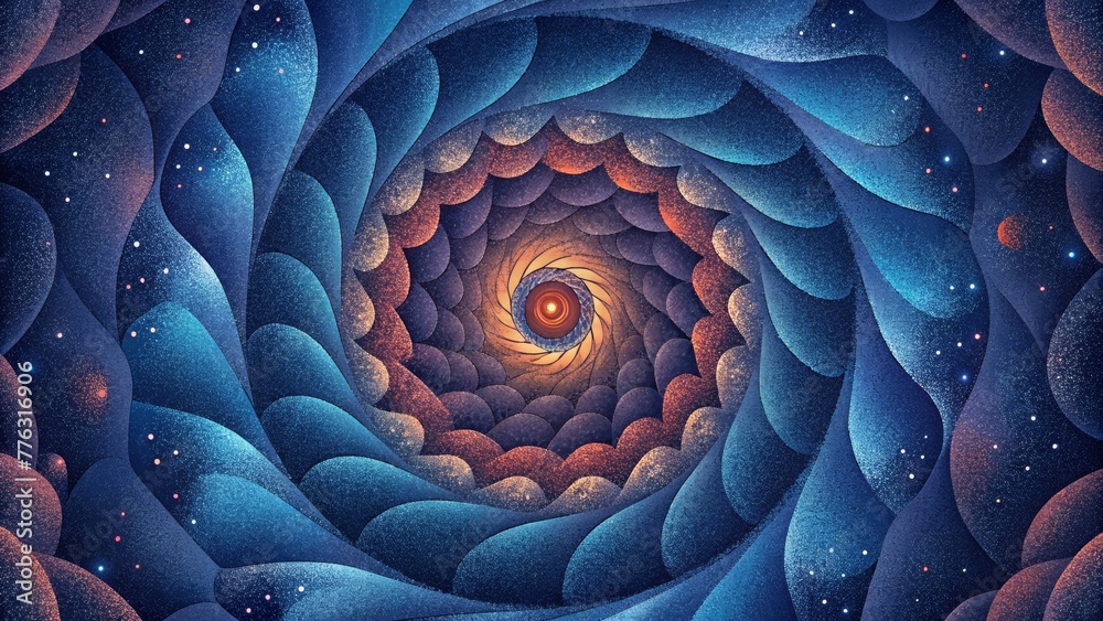 Aufkleber A hypnotic spiral of fractals drawing the viewer in with its neverending complexity.