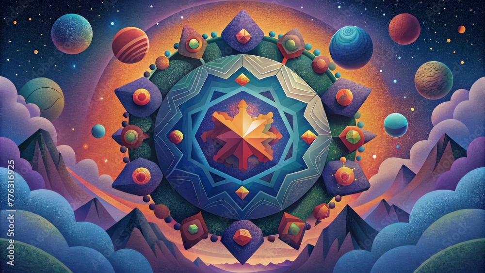 Poster The world transforms into a kaleidoscope of shapes and colors evoking a sense of wonder and endless possibilities.