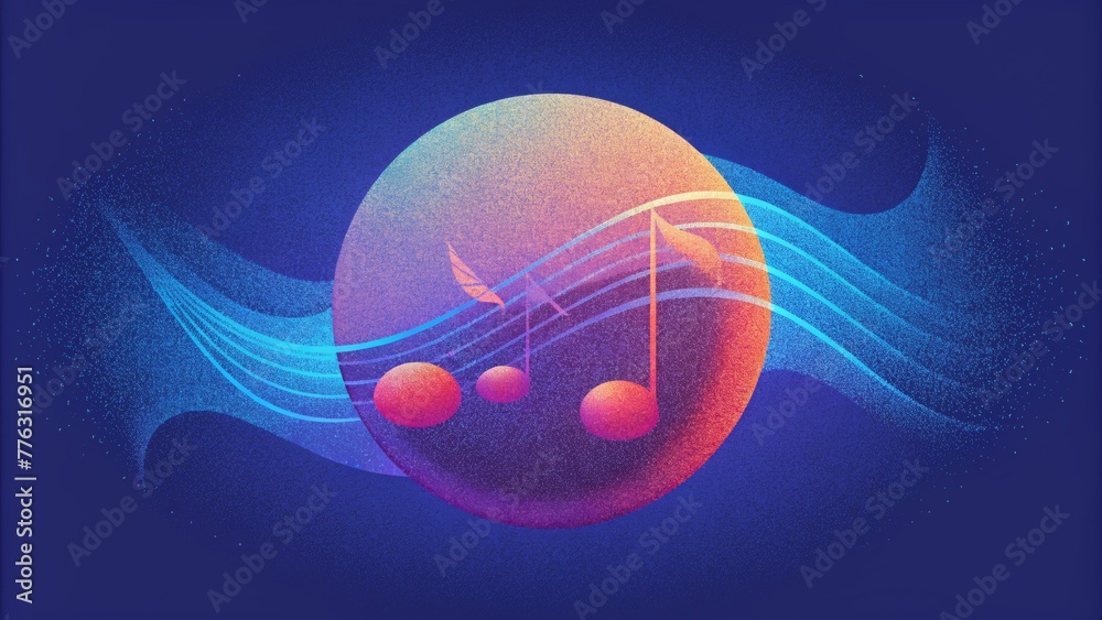 Poster like a soothing melody the halftone dots merge seamlessly to create a harmonious blend of shades and