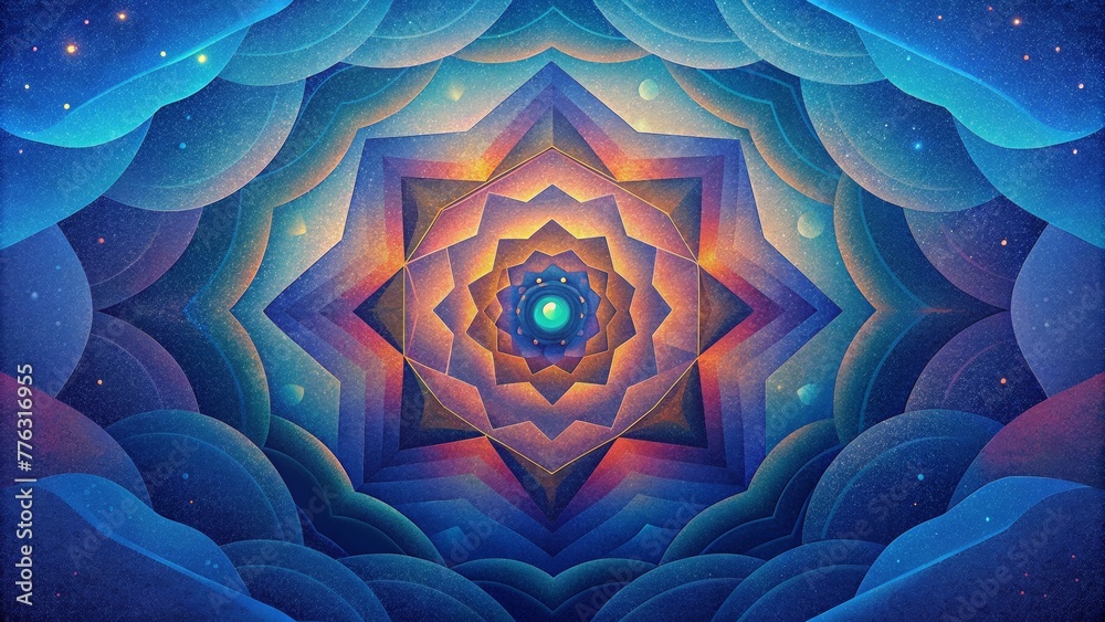 Poster The everchanging kaleidoscopic vision offers a new perspective with each passing moment inviting the viewer to get lost in its beauty.