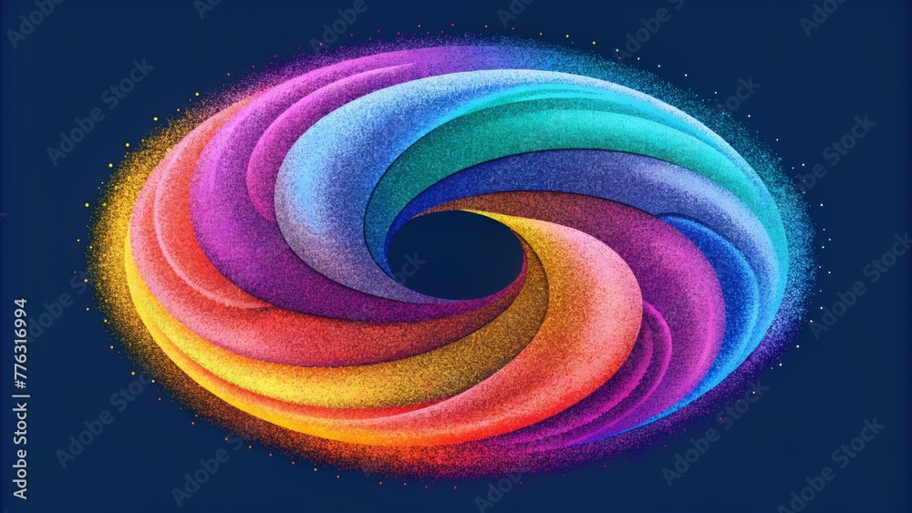 Poster Bold strokes of vibrant colors merge and collide creating a dynamic display of  swirls.