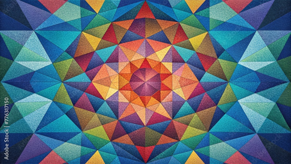 Aufkleber Vibrant colors overlapping and intersecting to form a dazzling mosaic.