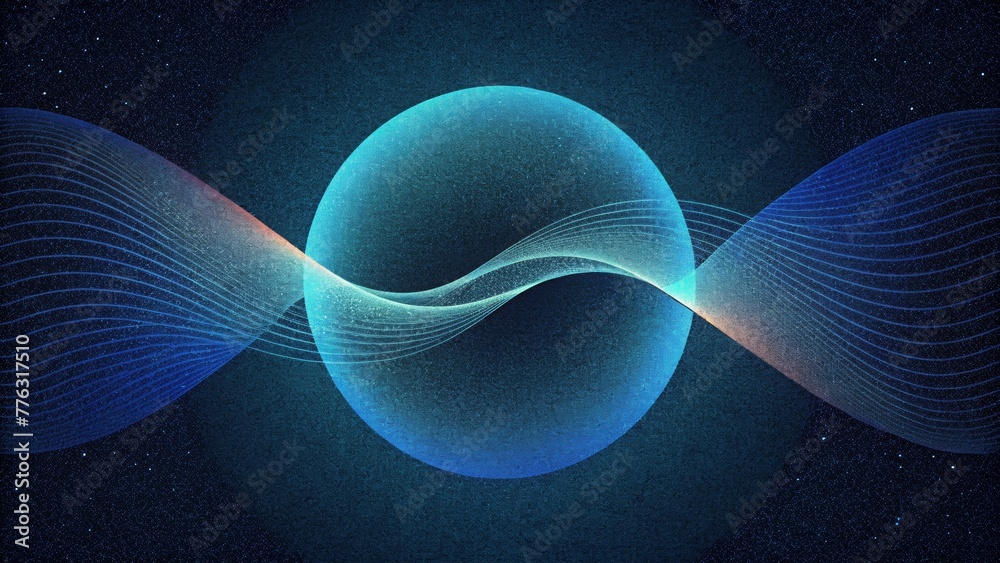 Aufkleber A symphony of curved and straight lines evoking the waveparticle duality of quantum physics.