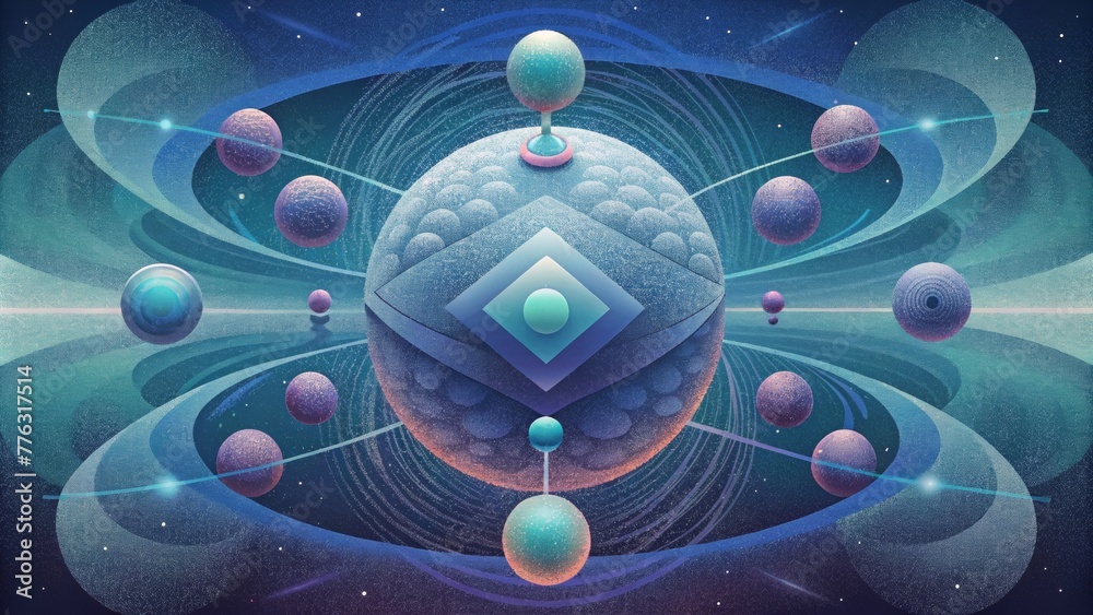Poster Layers upon layers of fading patterns mirroring the multiverse theory in quantum physics.