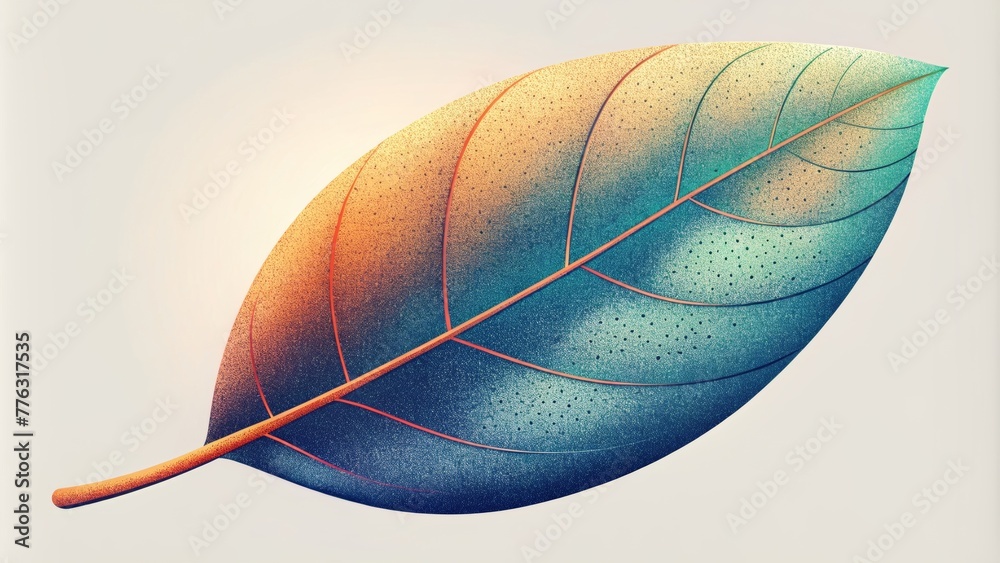 Aufkleber A macro photograph of a leaf showcasing the smooth gradient colors of the plants s and a delicate grainy texture on its surface.