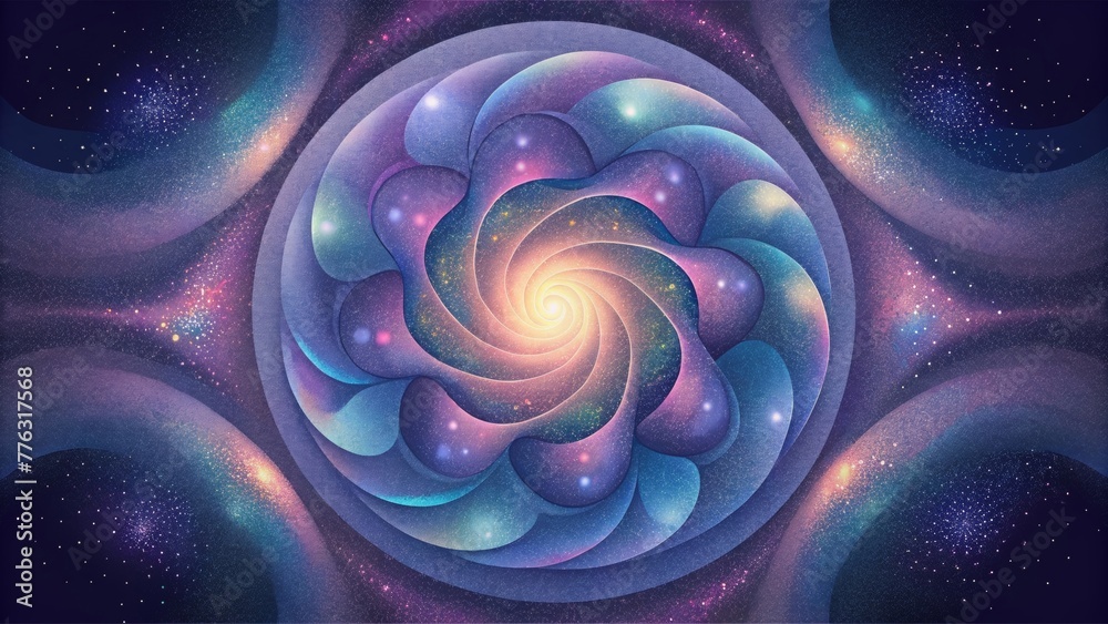 Poster a kaleidoscopic universe of holographic haze where each swirl reveals a different dimension.