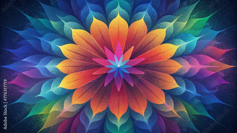 Poster an explosion of radiant hues intersecting one another to create a breathtaking stained glass spectac