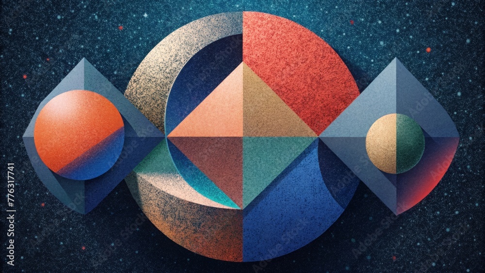 Poster bold shapes and bold colors come together in a striking composition showcasing the versatility of te
