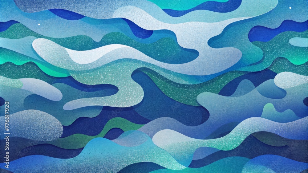 Leinwandbilder a serene and soothing abstract camo featuring layers of cool blues tranquil greens and calming greys