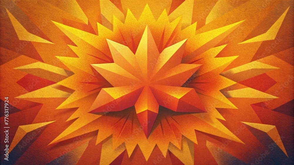 Aufkleber Jagged shards of intense yellow orange and red punctuate this abstract camo giving it an edgy and dynamic feel.