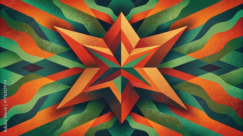 Poster the clash of vibrant colors and sharp angles creates a striking and chaotic abstract camo perfect fo