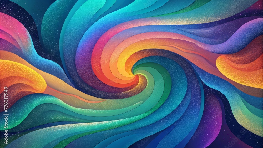 Poster A hypnotizing display of evershifting colors like an endless sea of chromatic waves twisting and turning.