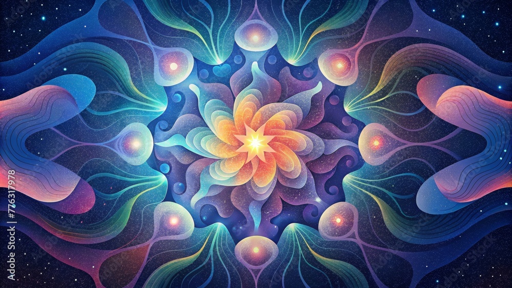 Aufkleber a kaleidoscopic dream brought to life with overlapping chromatic waves dancing in a mesmerizing disp