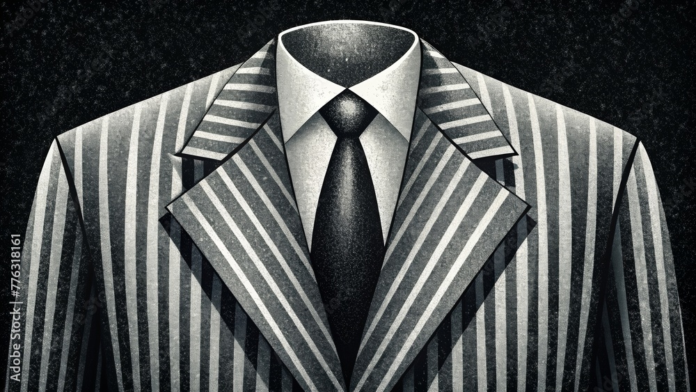 Aufkleber Crisp monochromatic pinstripes in shades of black and white giving off an air of sophistication and sharpness.