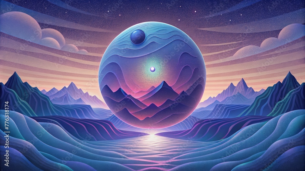 Aufkleber A digital mirage that transports the viewer into a futuristic world of complex patterns and shapes.