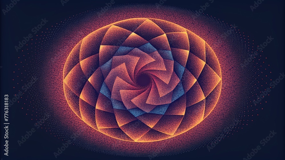 Aufkleber A mindbending creation of intertwining lines and dots creating a dizzying array of illusions.