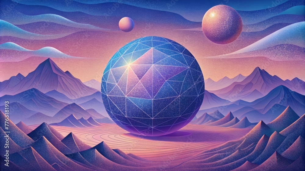 Aufkleber A digital escape into a world of multidimensional beauty where a Matrix Mirage of lines and dots never fails to captivate.