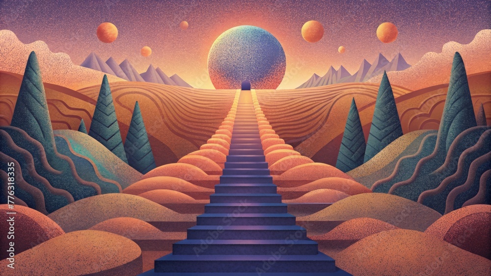 Poster A symphony of asymmetrical patterns and textures lead the viewer on a journey of visual discovery.