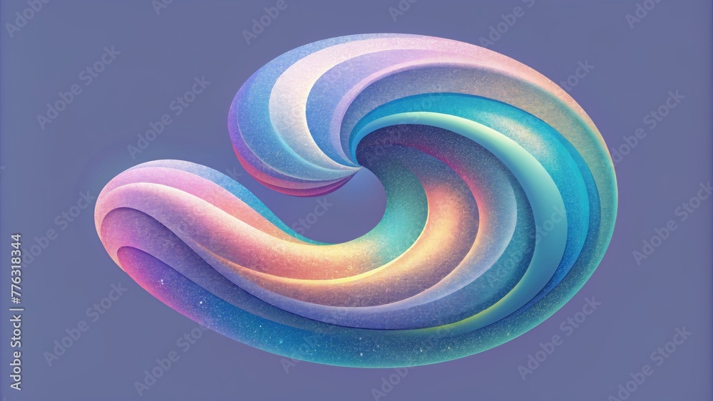 Poster A fluid dynamic scene of soft swirling forms and shifting iridescent colors evoking the constant motion and change of the spectral spectrum.