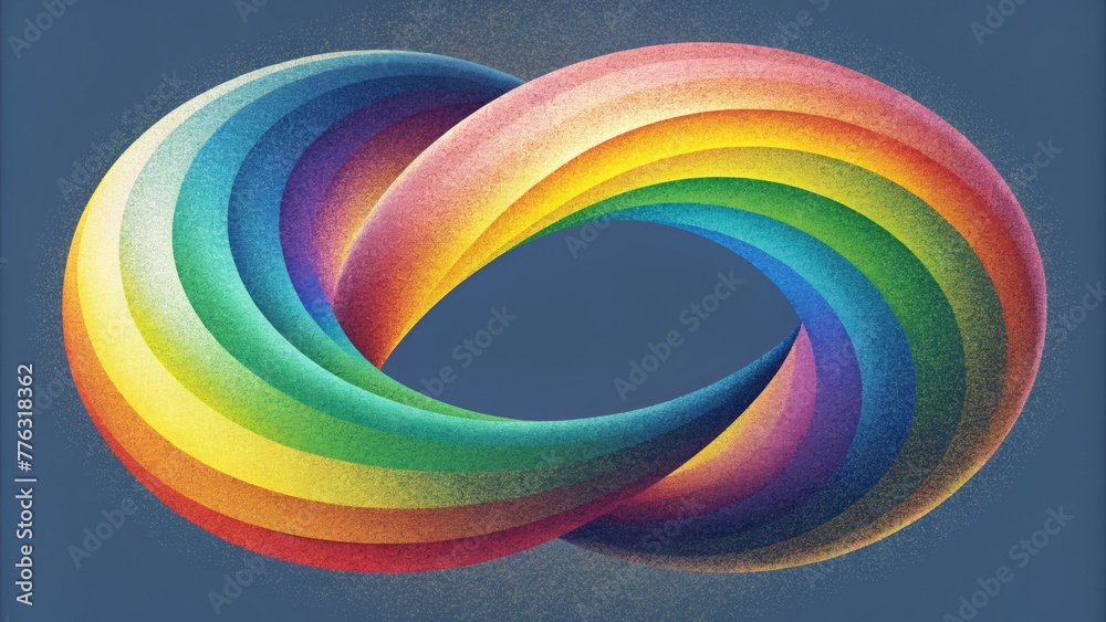Poster A distorted twisted version of the classic rainbow with warping and bending colors creating a unique and abstract representation of the