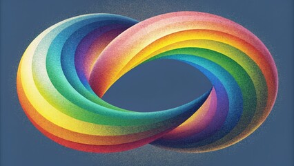 Obraz premium A distorted twisted version of the classic rainbow with warping and bending colors creating a unique and abstract representation of the