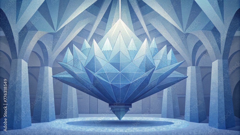Aufkleber like a massive crystal chandelier a giant sculpture of sharp angular shapes glistens in the light of