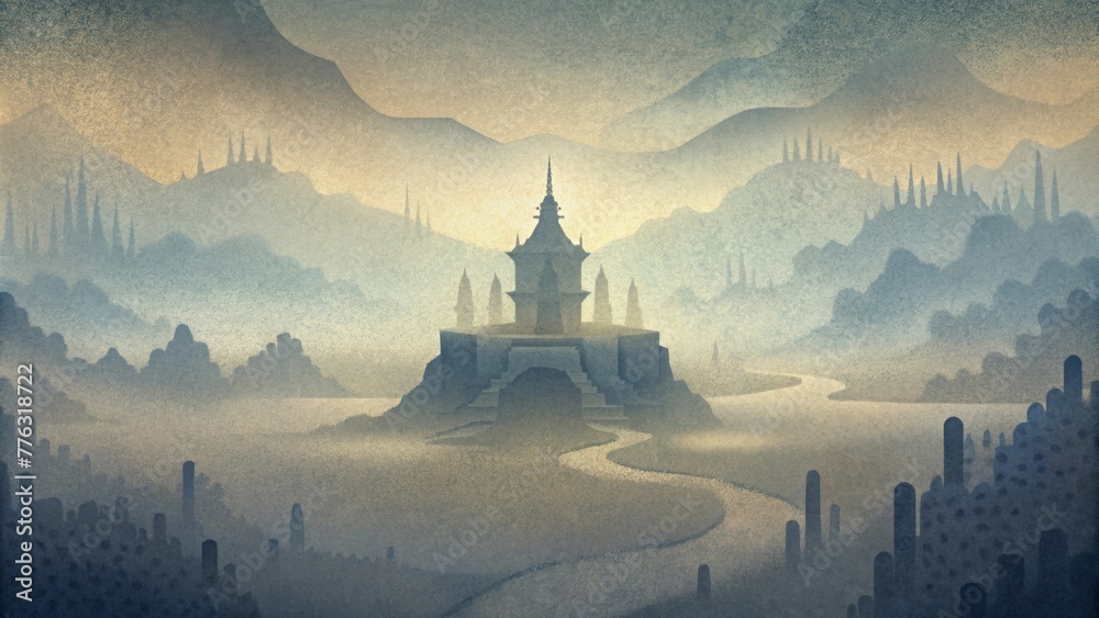 Poster A sepiatoned map of a bygone era is blurred and faded adding mystery and intrigue to this vintage vignette.