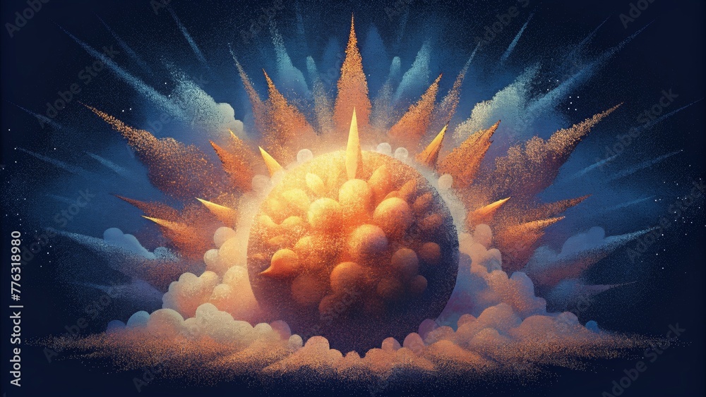 Poster An explosion of chaotic pixels creates a sense of movement and energy captured in a single frame in Pixel Play.