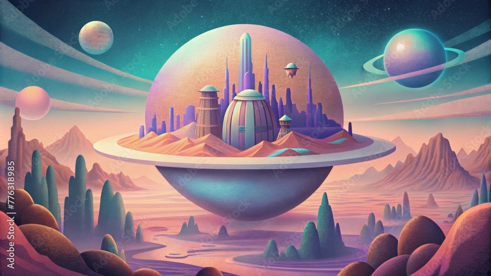 Poster A virtual reality world that combines the aesthetics of different eras from the s to the s creating a unique retrofuturistic
