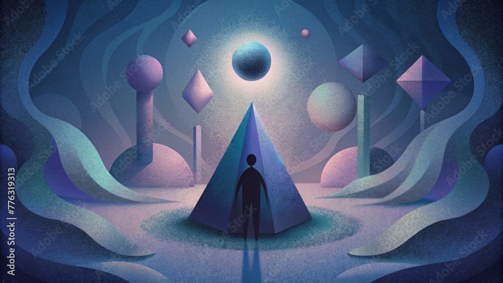 Poster Subtle shapes and forms emerge from the depths of darkness creating an ethereal atmosphere in Shadow Play.