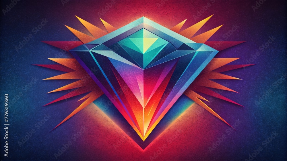Leinwandbilder A symphony of vibrant colors and sharp angles reminiscent of shattered glass but with a harmonious and cohesive feel.