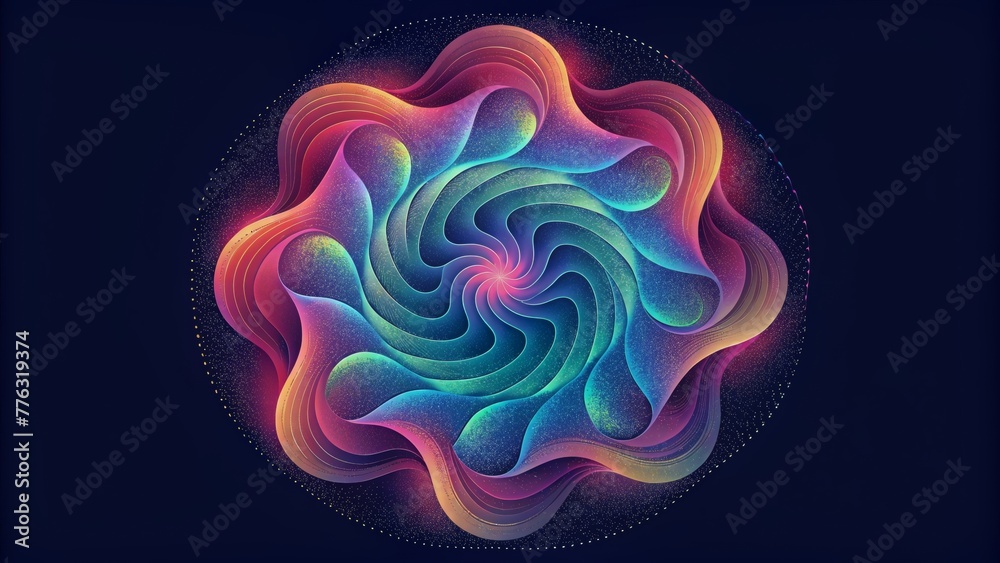 Aufkleber A fluid and fluidly changing pattern with each prismatic element morphing into the next creating a constantly shifting visual experience.