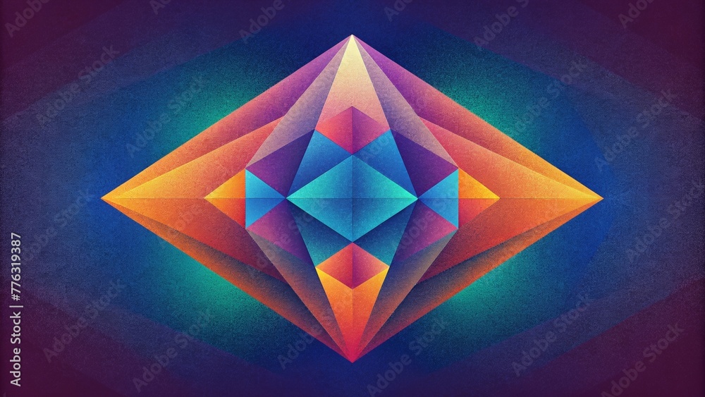 Leinwandbilder A striking combination of bold contrasting colors and sharp precise lines creating a prismatic pattern that demands attention.
