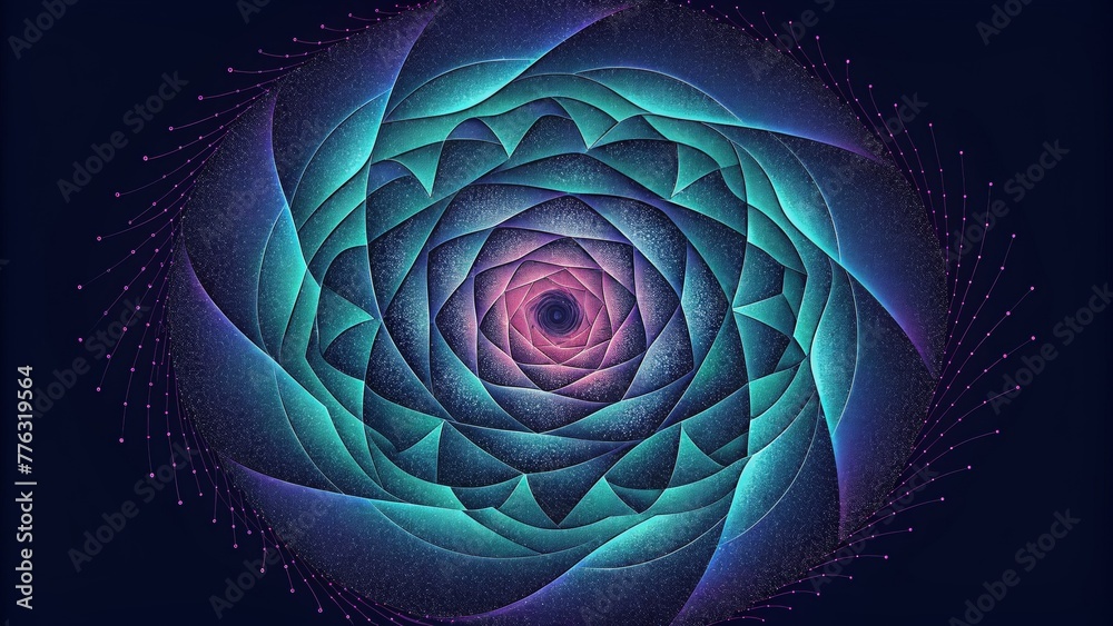 Aufkleber A hypnotizing display of overlapping s creating a mesmerizing vortex of geometric shapes.