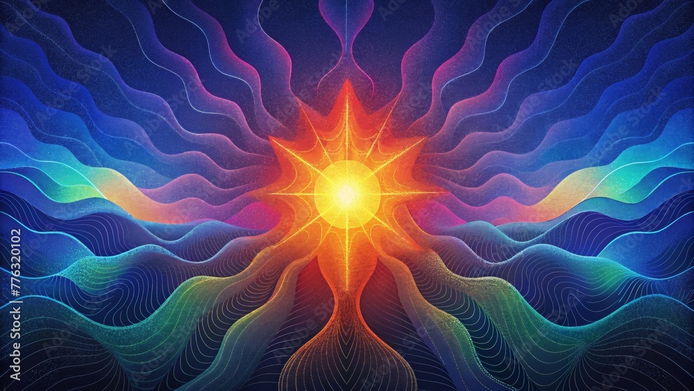 Aufkleber A symphony of vibrant lines each one representing a unique frequency of light and energy.