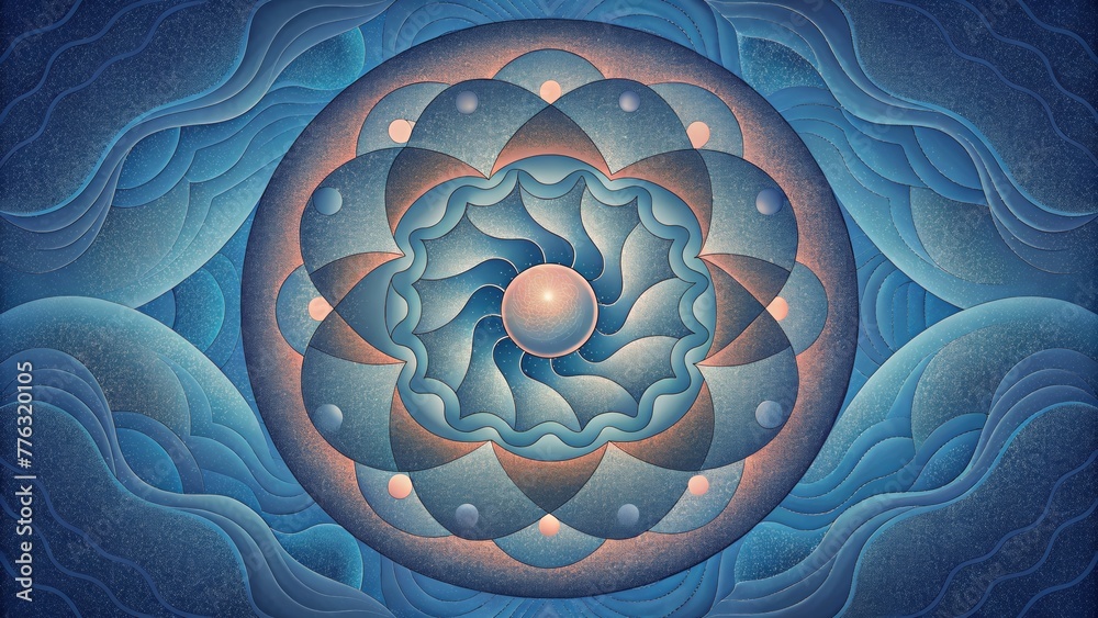 Poster Fluid and organic lines and shapes intertwine in a circular formation reminiscent of a mandala created by nature itself.