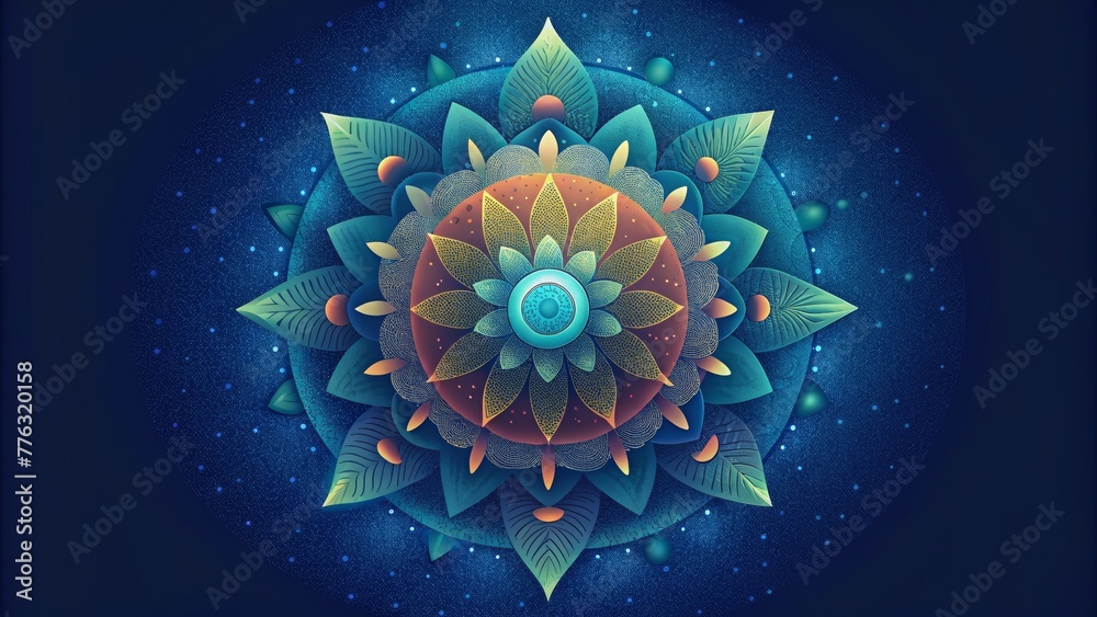 Poster A fusion of Eastern and Western design elements come together in a circular mandala representing the integration of different cultures.