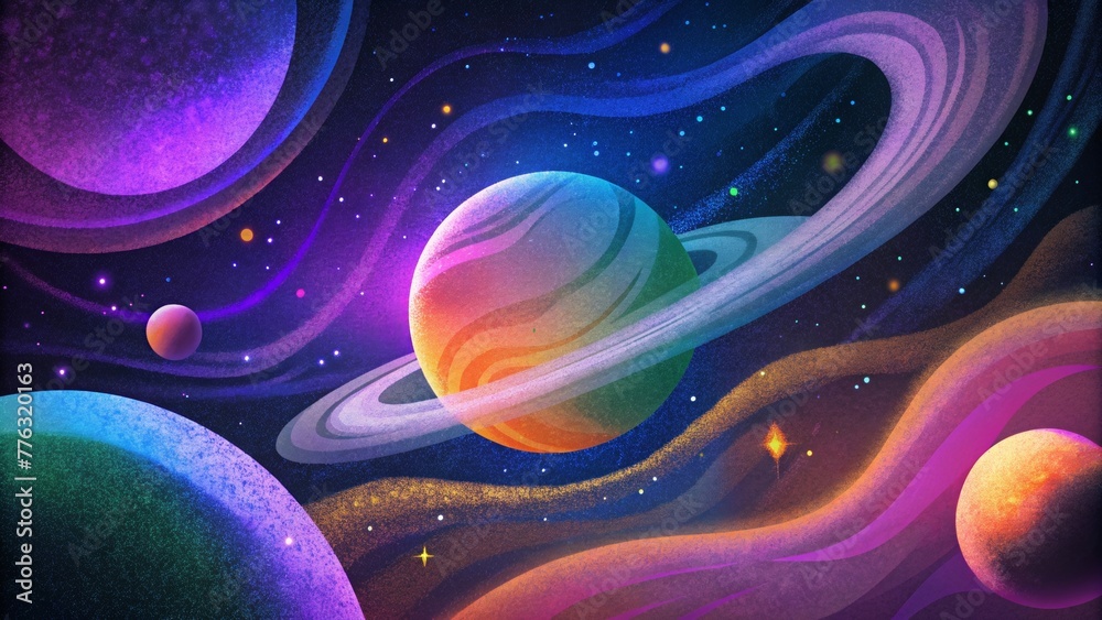 Poster a symphony of purples oranges and greens seamlessly flow together like brushstrokes capturing the et