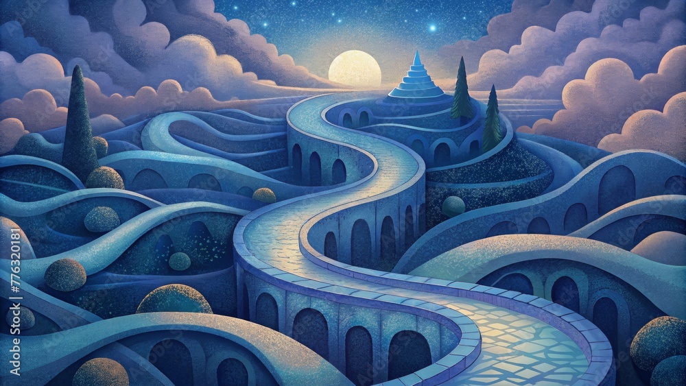 Poster a tapestry of curved pathways a glimpse into the intricate choreography of heavenly bodies.