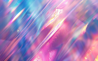 Abstract Holographic Background, pastel rainbow colors, iridescent light effects, 