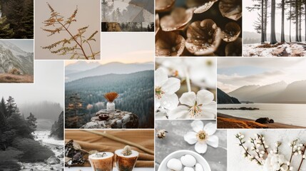 A reference page capturing the essence of a Vancouver Island graphic design company, featuring relevant photographs and earthy tones.

