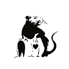black mouse banksy painting png