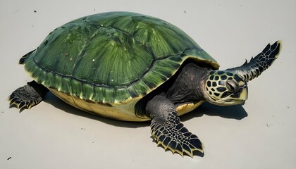 A-Turtle-With-Algae-Growing-On-Its-Back- - obrazy, fototapety, plakaty