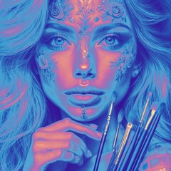 Fototapeta premium Colores y Creatividad de Mujer