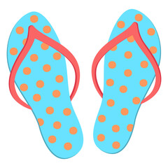 Flip flops sandals beach footwear travel symbol. Summer vacation leisure sign flip-flop slippers rubber shoes.  