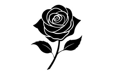 Obraz premium Rose silhouette vector art illustration