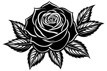 Rose silhouette vector art illustration