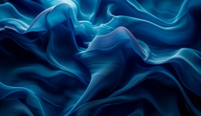 Obraz premium An abstract background with blue fabric waves texture